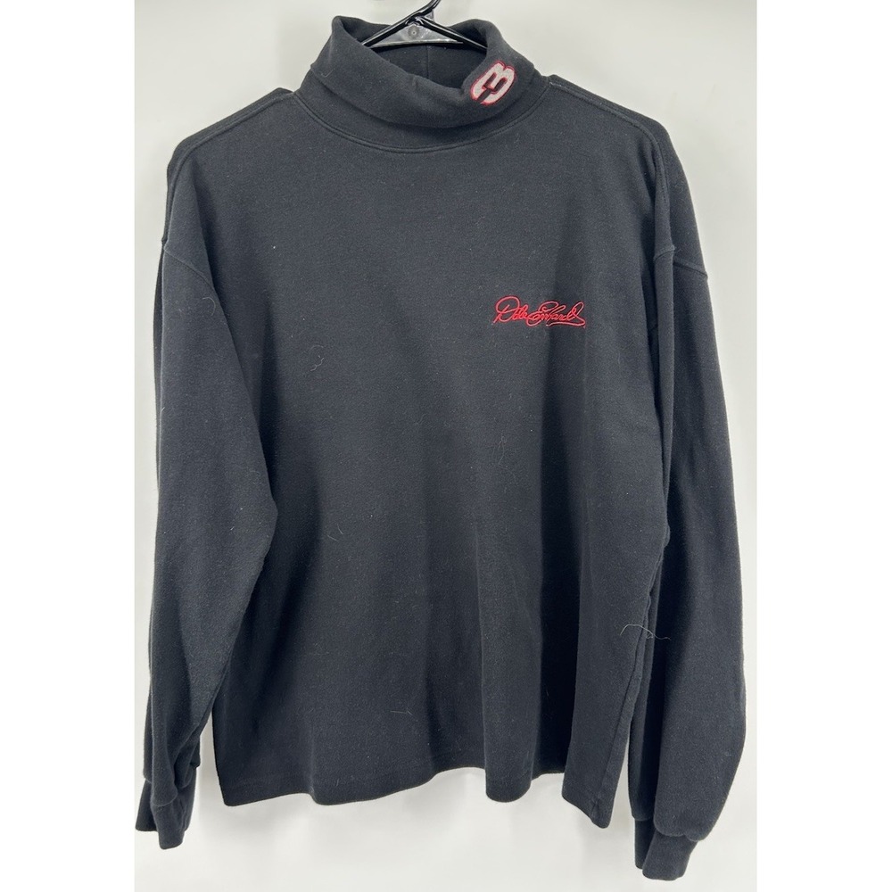 VTG Chase Authentics Dale Earnhardt #3 Black Turtleneck Pullover Men's Large